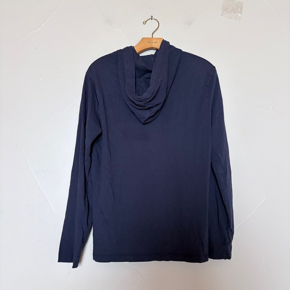 Polo Ralph Lauren Mens Long Sleeve Hoodie T Shirt Navy Blue Red Logo 1967 Small - Picture 2 of 15